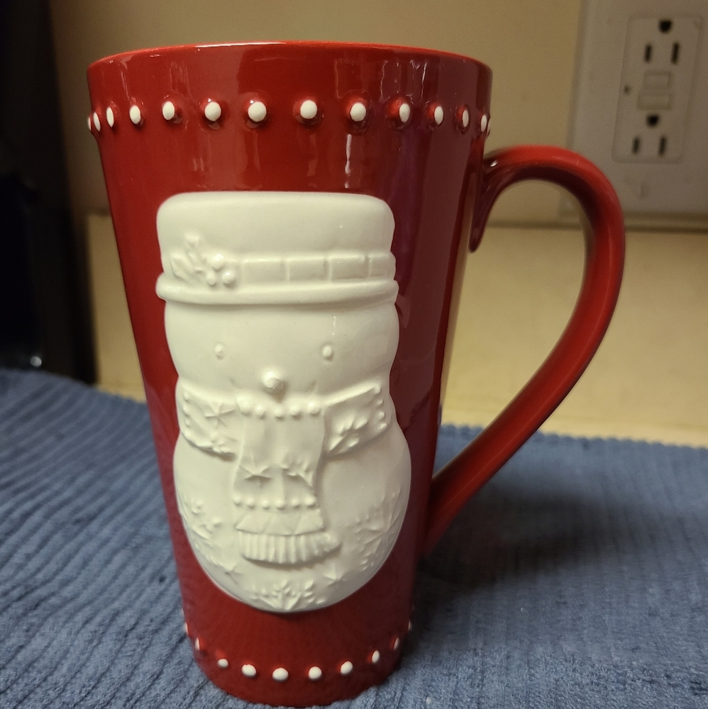Tall snowman mug